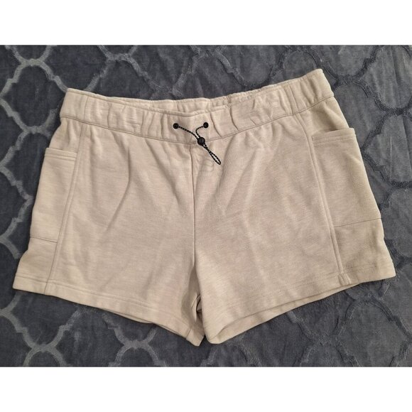 NWOT Zella Womens Beige Athletic Drawstring Cotton Shorts/Size XL - Picture 1 of 4